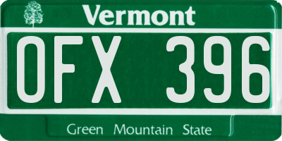 VT license plate OFX396