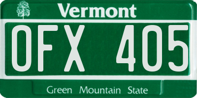 VT license plate OFX405