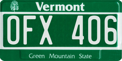 VT license plate OFX406