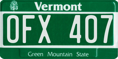 VT license plate OFX407