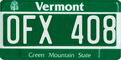 VT license plate OFX408