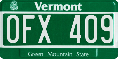 VT license plate OFX409
