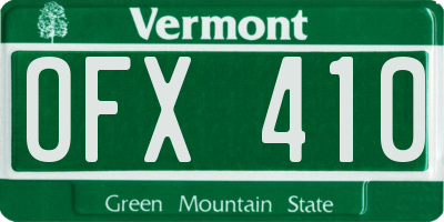 VT license plate OFX410