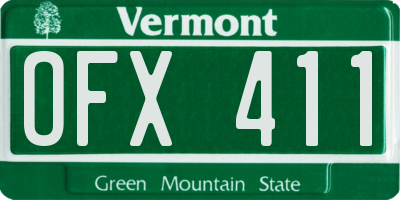 VT license plate OFX411
