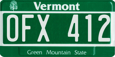VT license plate OFX412