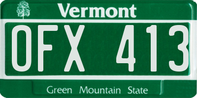 VT license plate OFX413