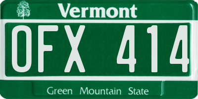 VT license plate OFX414