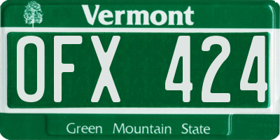 VT license plate OFX424