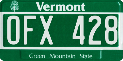 VT license plate OFX428