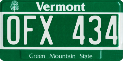 VT license plate OFX434