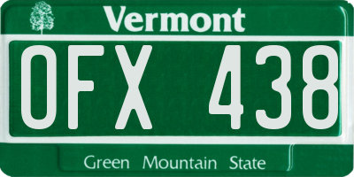 VT license plate OFX438