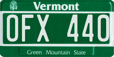 VT license plate OFX440