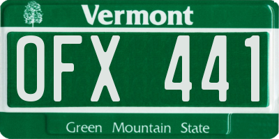VT license plate OFX441
