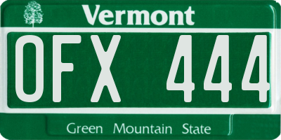 VT license plate OFX444