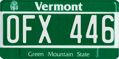 VT license plate OFX446