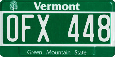VT license plate OFX448