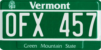 VT license plate OFX457