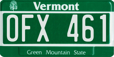 VT license plate OFX461