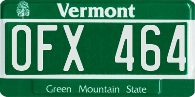 VT license plate OFX464