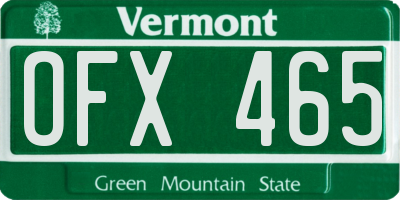 VT license plate OFX465
