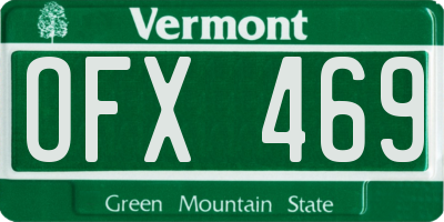 VT license plate OFX469
