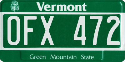 VT license plate OFX472