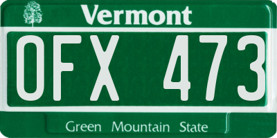 VT license plate OFX473