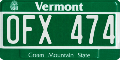 VT license plate OFX474