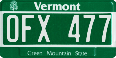 VT license plate OFX477