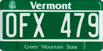 VT license plate OFX479