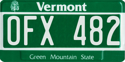VT license plate OFX482