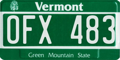 VT license plate OFX483
