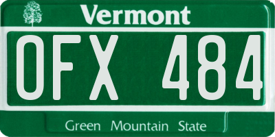 VT license plate OFX484