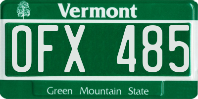 VT license plate OFX485