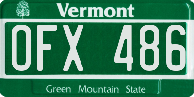 VT license plate OFX486