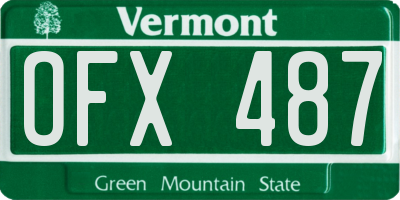 VT license plate OFX487