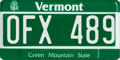VT license plate OFX489