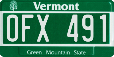 VT license plate OFX491
