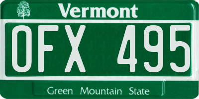 VT license plate OFX495
