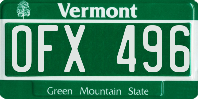 VT license plate OFX496