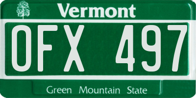 VT license plate OFX497