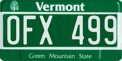 VT license plate OFX499