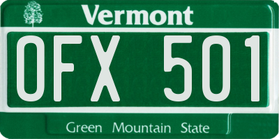 VT license plate OFX501