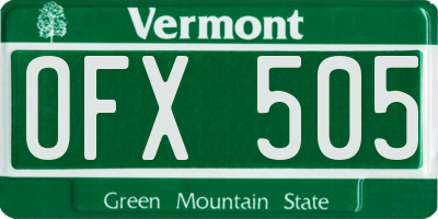 VT license plate OFX505