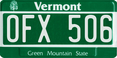 VT license plate OFX506