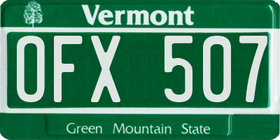 VT license plate OFX507