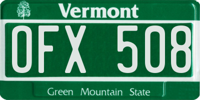 VT license plate OFX508