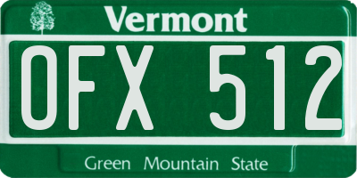 VT license plate OFX512