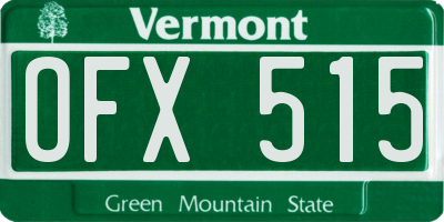 VT license plate OFX515