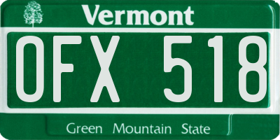 VT license plate OFX518